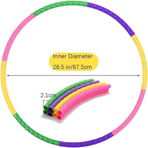 Kids Exercise Hoop for Ages 3-10 ， 8-Section Detachable & Adjustable Fitness Hoop ，Lightweight Play Circle for Indoor Outdoor Active Games in Kuwait