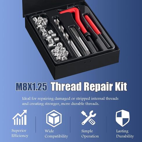 Thread Repair Kit M12x1.75mm Helicoil Restoring Thread Repair Tools Wire Insert Kit for Helicoil Type Internal Screw Holes Repairing in Saudi Arabia