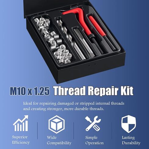 Thread Repair Kit M12x1.75mm Helicoil Restoring Thread Repair Tools Wire Insert Kit for Helicoil Type Internal Screw Holes Repairing in Saudi Arabia
