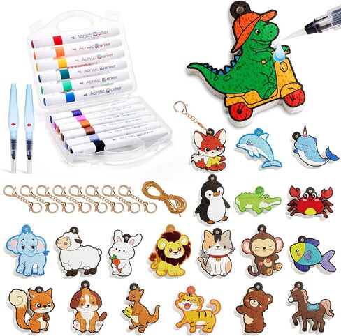 JoyCat Art Kit- 3D DIY Foam Texture Painting Kit, Animals Magic Puffy Paint Kit, Stocking Stuffers, Craft Kits for Kids, Christmas Gift for Girls & Boys Ages 4, 5, 6, 7, 8, 9, 10 in Saudi Arabia