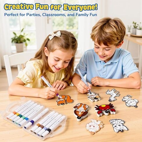 JoyCat Art Kit- 3D DIY Foam Texture Painting Kit, Animals Magic Puffy Paint Kit, Stocking Stuffers, Craft Kits for Kids, Christmas Gift for Girls & Boys Ages 4, 5, 6, 7, 8, 9, 10 in Saudi Arabia