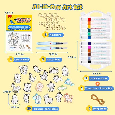 JoyCat Art Kit- 3D DIY Foam Texture Painting Kit, Animals Magic Puffy Paint Kit, Stocking Stuffers, Craft Kits for Kids, Christmas Gift for Girls & Boys Ages 4, 5, 6, 7, 8, 9, 10 in Saudi Arabia