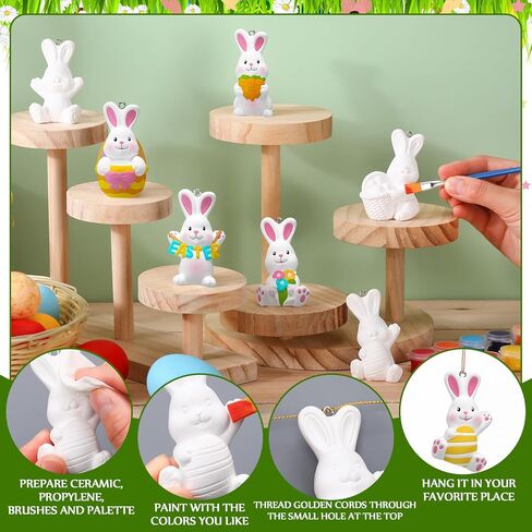 Roundfunny 12 PCS يوم من الحرف الجمجمة السكر الميتة للبالغين السيراميك لطلاء التماثيل المعلقة ثلاثية الأبعاد حرفة جاهزة لطلاء التماثيل الخاصة بك للجمجمة لديكور نشاط الفنون DIY in Kuwait