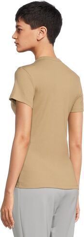 Lacoste Womens Slim Fit Ribbed Cotton T-Shirt in Kuwait