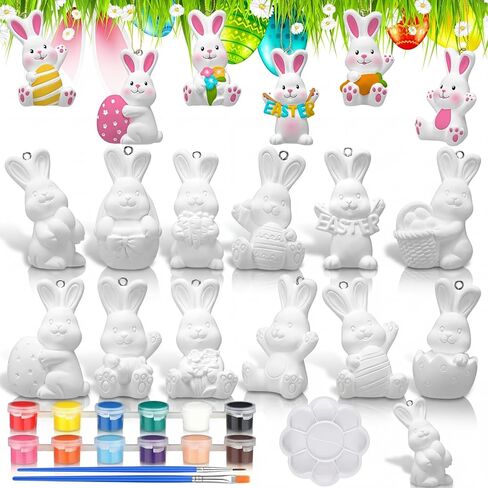 Roundfunny 12 PCS يوم من الحرف الجمجمة السكر الميتة للبالغين السيراميك لطلاء التماثيل المعلقة ثلاثية الأبعاد حرفة جاهزة لطلاء التماثيل الخاصة بك للجمجمة لديكور نشاط الفنون DIY in Kuwait