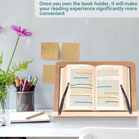 حامل قراءة الكتب، 8 صينية حامل بارتفاع قابل للتعديل مع مشابك ورق مرنة للكتب المدرسية/كتب الطبخ/نتائج الموسيقى/الكمبيوتر اللوحي/الكمبيوتر المحمول، حامل كتب مستندات سطح المكتب خفيف الوزن بدون استخدام اليدين in Kuwait