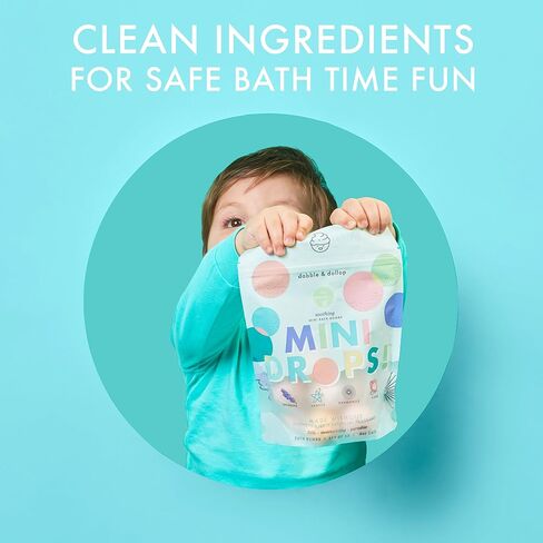 كرات استحمام دابل آند دولوب، كرات استحمام طبيعية 100% للأطفال، روائح استوائية - مصنوعة في الولايات المتحدة الأمريكية، قطرات مرطبة ومرحة، خالية من البارابين والكبريتات، نباتية، خالية من الغلوتين، خالية من مسببات الدموع (مجموعة من 12) in Kuwait