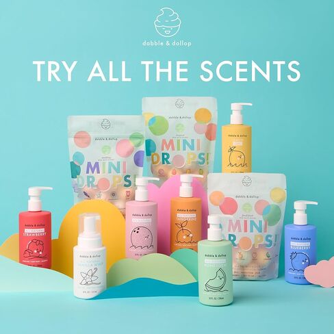 كرات استحمام دابل آند دولوب، كرات استحمام طبيعية 100% للأطفال، روائح استوائية - مصنوعة في الولايات المتحدة الأمريكية، قطرات مرطبة ومرحة، خالية من البارابين والكبريتات، نباتية، خالية من الغلوتين، خالية من مسببات الدموع (مجموعة من 12) in Kuwait