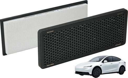 مجموعة فلاتر الهواء الكربونية HEPA من Tesla Model Y - (2x مرشحات HEPA و2x مرشحات كربون لكل عبوة) - 4 عبوات في كل عبوة مع أدوات التثبيت in Kuwait