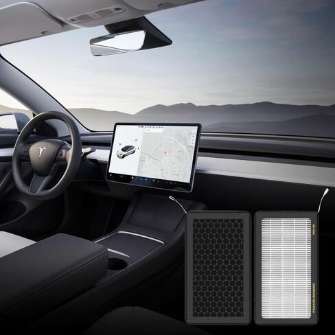 Tesla Model Y Front Trunk HEPA Carbon Air Filters Kit - (2x HEPA filters and 2x Carbon filters per package) - 4 packs per package with installation tools in Saudi Arabia