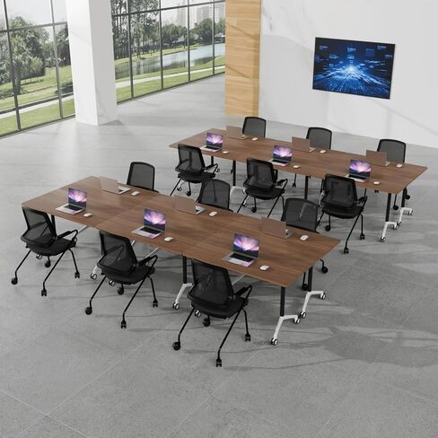 Conference Room Table with Flip-Top Design for Dynamic Meetings, Business Table Computer Desk with Heavy-Duty Frame,Foldable Seminar Meeting Tables for Home Office (6, A, 70.8IN) in Saudi Arabia