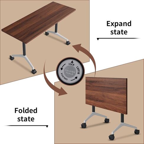Conference Room Table with Flip-Top Design for Dynamic Meetings, Business Table Computer Desk with Heavy-Duty Frame,Foldable Seminar Meeting Tables for Home Office (6, A, 70.8IN) in Saudi Arabia