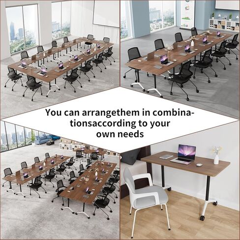 Conference Room Table with Flip-Top Design for Dynamic Meetings, Business Table Computer Desk with Heavy-Duty Frame,Foldable Seminar Meeting Tables for Home Office (6, A, 70.8IN) in Saudi Arabia