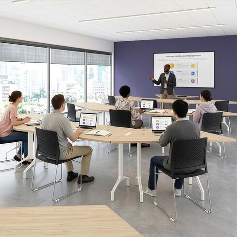 Bush Business Furniture 60-inch Trapezoid Modular Office Conference Table, Synergy Collection, Platinum Gray in Saudi Arabia