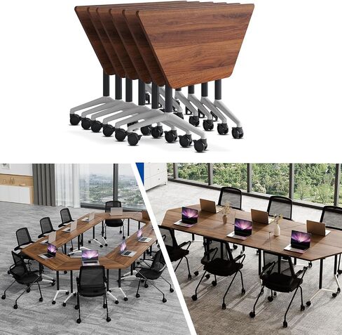 Folding Conference Room Tables Modular Office Conference Table,Mobile Training Table Rolling Seminar Tables with Wheels,Easy to Assemble,Modern Flip Top Meeting Seminar Table for Office,classr (10) in Saudi Arabia