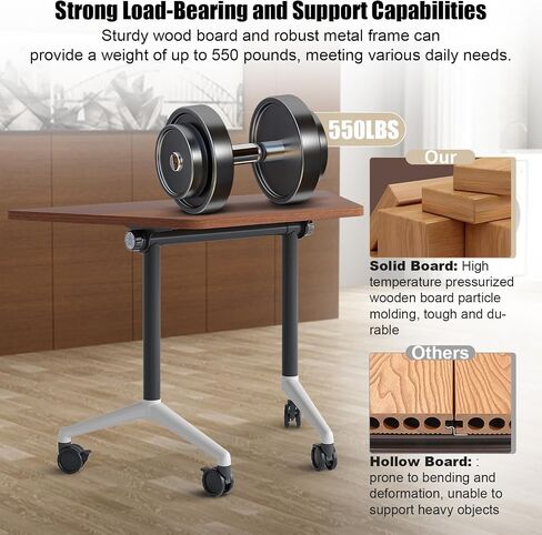 Folding Conference Room Tables Modular Office Conference Table,Mobile Training Table Rolling Seminar Tables with Wheels,Easy to Assemble,Modern Flip Top Meeting Seminar Table for Office,classr (10) in Saudi Arabia