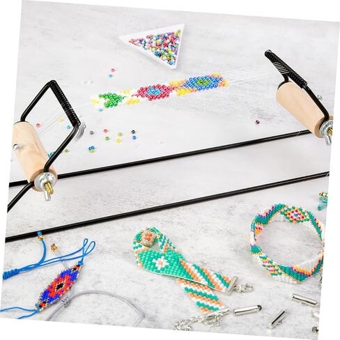 Lurrose Metal Beading Loom Set for DIY Jewelry Making Easy Bracelet Weaving Tool Adjustable Frame Suitable for Ages and Crafting Projects in Saudi Arabia