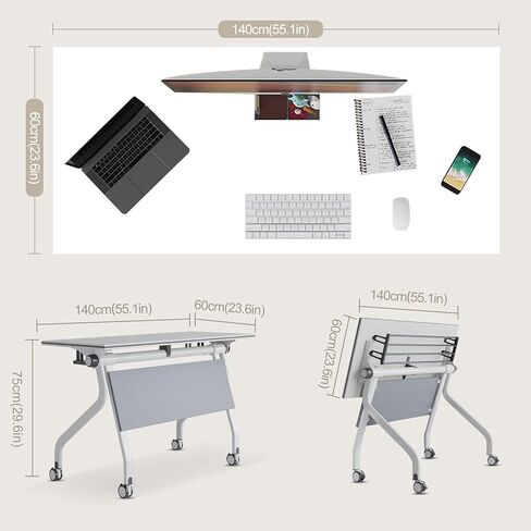 4 عبوات من طاولات المؤتمرات، طاولة اجتماعات قابلة للطي مع عجلات صامتة، طاولات اجتماعات للفصول الدراسية، طاولة مكتب متنقلة لغرفة الاجتماعات تتسع لـ 24-28 شخصًا، طاولات عمل طويلة (1619H، 47.2بوصة) in Kuwait