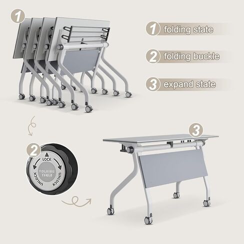 4 عبوات من طاولات المؤتمرات، طاولة اجتماعات قابلة للطي مع عجلات صامتة، طاولات اجتماعات للفصول الدراسية، طاولة مكتب متنقلة لغرفة الاجتماعات تتسع لـ 24-28 شخصًا، طاولات عمل طويلة (1619H، 47.2بوصة) in Kuwait