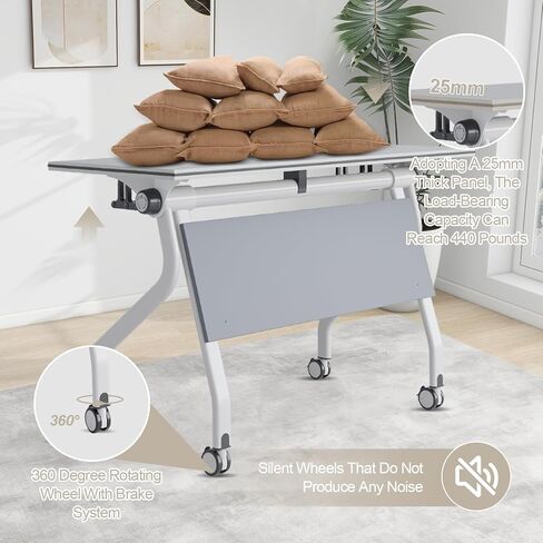 4 عبوات من طاولات المؤتمرات، طاولة اجتماعات قابلة للطي مع عجلات صامتة، طاولات اجتماعات للفصول الدراسية، طاولة مكتب متنقلة لغرفة الاجتماعات تتسع لـ 24-28 شخصًا، طاولات عمل طويلة (1619H، 47.2بوصة) in Kuwait