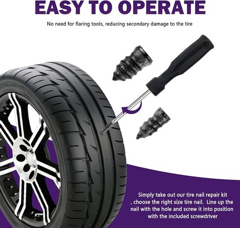 Screw in Tire Plugs, 70 Pcs Tire Repair Screws, Tire Repair Rubber Nail Kit (70PCS) in Saudi Arabia