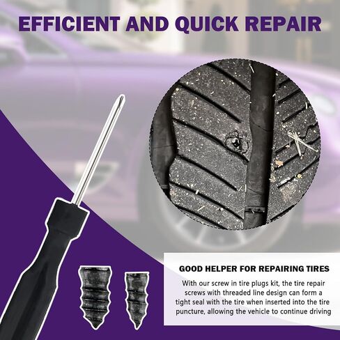 Screw in Tire Plugs, 70 Pcs Tire Repair Screws, Tire Repair Rubber Nail Kit (70PCS) in Saudi Arabia