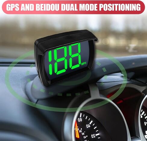 عداد السرعة الرقمي HUD GPS للسيارة، شاشة عرض كبيرة بخط LED MPH للسيارة مع توصيل وتشغيل كابل USB، عداد سرعة السيارة العالمي لعربة الجولف والشاحنات وسيارات الدفع الرباعي والدراجات النارية (MP/H) in Kuwait