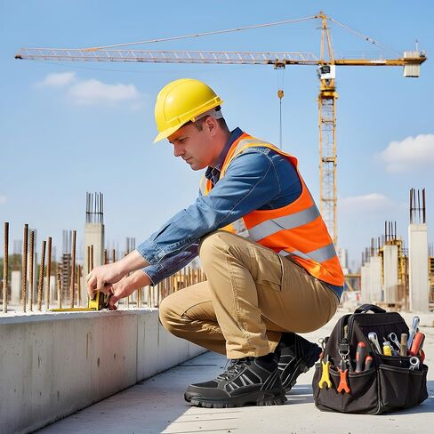 Steel Toe Work Boots for Men: Slip Resistant Mens Safety Shoes Indestructible Construction - Comfortable Breathable Working Footwear in Saudi Arabia