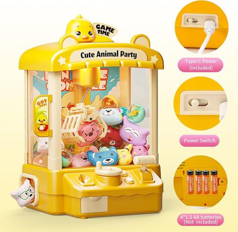 آلة مخلب للأطفال، آلة بيع أرنب صغيرة مع صوت، لعبة توزيع جوائز الحلوى مع ألعاب قطيفة صغيرة وكرات لعبة أركيد إلكترونية للفتيات والأولاد من عمر 3 إلى 8 سنوات، عيد ميلاد in Kuwait
