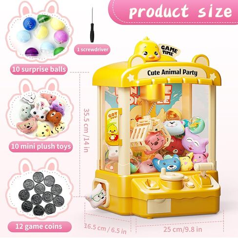 آلة مخلب للأطفال، آلة بيع أرنب صغيرة مع صوت، لعبة توزيع جوائز الحلوى مع ألعاب قطيفة صغيرة وكرات لعبة أركيد إلكترونية للفتيات والأولاد من عمر 3 إلى 8 سنوات، عيد ميلاد in Kuwait