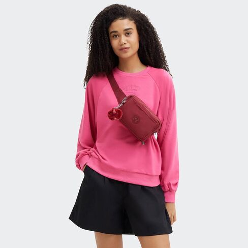 Kipling Women’s Abanu Crossbody Bag, Lightweight, Adjustable Nylon Waist Pack with Multi-Compartment Zip Pockets, Tender Rose in Kuwait
