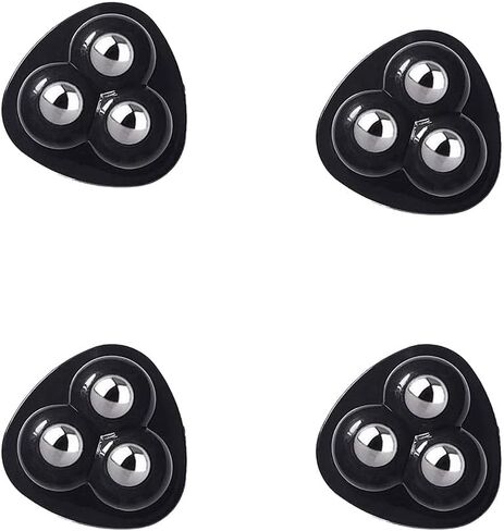 Black 4pcs Stainless Steel Swivel Caster Wheels with Rubber Grips - High Load Capacity, Quiet Glide Casters for Storage Bins, Nightstands in Saudi Arabia