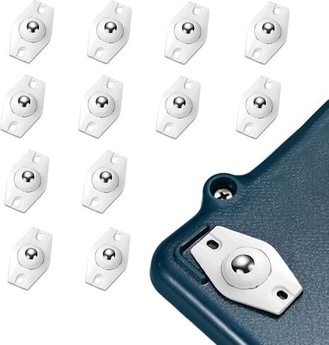 12 Pcs Caster Wheels Appliance Rollers 360° Swivel Universal Wheel for Trash Can,Storage Box,Small Furniture(White) in Saudi Arabia