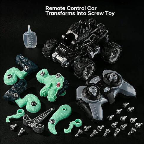 ألعاب الديناصورات من Take Apart، لعبة بناء البناء التعليمية STEM، عيد ميلاد مثالي للديناصورات، عيد الميلاد للأولاد والبنات من عمر 3-8 سنوات (4 ديناصورات + 1 مثقاب) in Saudi Arabia