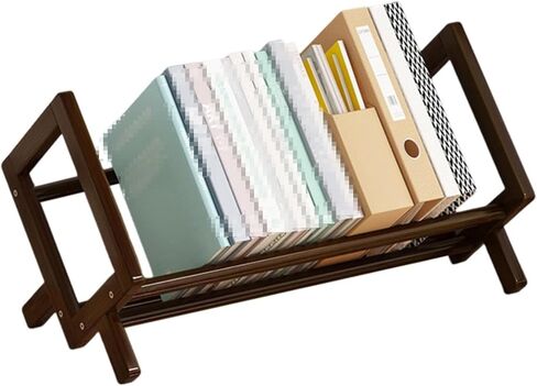 Slanted Book Rack - Space-Saving Freestanding Book Organizer for Novels, Magazines, Textbooks | Modern Storage Shelf for Home Office, Living Room, Bedroom (White 33cm) in Saudi Arabia