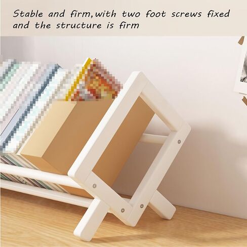 Slanted Book Rack - Space-Saving Freestanding Book Organizer for Novels, Magazines, Textbooks | Modern Storage Shelf for Home Office, Living Room, Bedroom (White 33cm) in Saudi Arabia