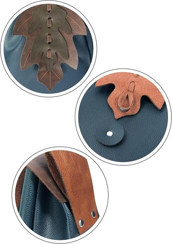 PROCOS Medieval Drawstring PU Leather Belt Pouch Renaissance Vintage Waist Bag Coin Purse for LARP Pirate Gothic Accessories (Black) in Kuwait