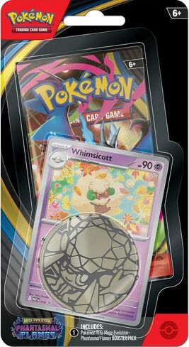 Pokemon Mega Evolution Phantasmal Flames Checklane Blister Pack (1 Booster Pack, Promo Card & Coin) (Whimsicott) in Kuwait