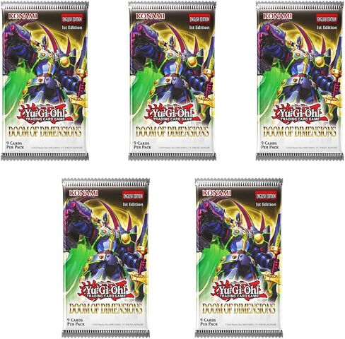 Yu-Gi-Oh! Trading Card Game Doom of Dimensions Booster Packs, English Edition, 9 Cards Per Pack, 5 Pack Bundle in Saudi Arabia