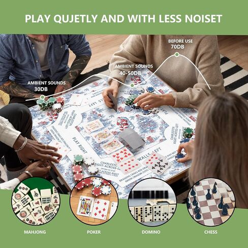 Nutcracker Christmas Mahjong Mat 31.5 x 31.5 in, Festive Red and Blue Christmas Tree Anti Slip and Noise Reduction Game Table Cover for Mahjong Dominoes Card Board Tile Games in Saudi Arabia