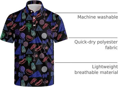 Mens Golf Shirt Dry Fit Casual Short Sleeve in Kuwait