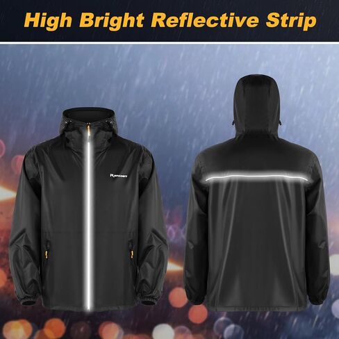 SOPPY Waterproof Rainsuit Jacket Pants Suits, Hooded Rain Jacket with Trousers, Packable Raincoat Sets with Carrying Bag in Saudi Arabia