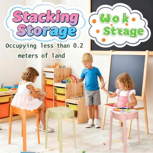 Classroom Stools for Students,Stackable Stools,Nesting Stool,Stackable Chairs,Plastic Stool,Plastic Chair,School Chair,for Home School Office,Home Party (4 Piece, 12.2inch) in Saudi Arabia