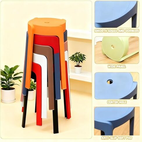 Classroom Stools for Students,Stackable Stools,Nesting Stool,Stackable Chairs,Plastic Stool,Plastic Chair,School Chair,for Home School Office,Home Party (4 Piece, 12.2inch) in Saudi Arabia