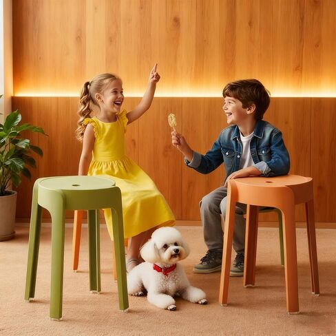 Classroom Stools for Students,Stackable Stools,Nesting Stool,Stackable Chairs,Plastic Stool,Plastic Chair,School Chair,for Home School Office,Home Party (4 Piece, 12.2inch) in Saudi Arabia