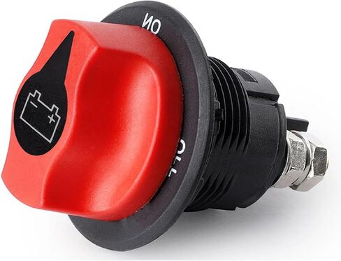 مفتاح فصل البطارية شديد التحمل، عازل قطع الطاقة DC 32V، أحمر وأسود، تصنيف تيار 50A-300A، تصميم مقاوم للماء للسيارة والدراجات النارية والشاحنات والقارب (100 أمبير غير قابل للإزالة) in Kuwait