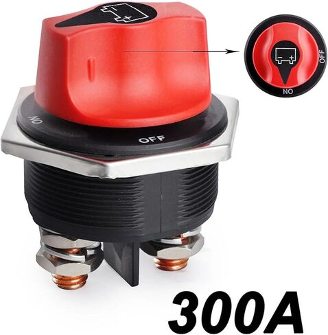 مفتاح فصل البطارية شديد التحمل، عازل قطع الطاقة DC 32V، أحمر وأسود، تصنيف تيار 50A-300A، تصميم مقاوم للماء للسيارة والدراجات النارية والشاحنات والقارب (100 أمبير غير قابل للإزالة) in Kuwait