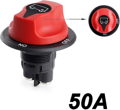 مفتاح فصل البطارية شديد التحمل، عازل قطع الطاقة DC 32V، أحمر وأسود، تصنيف تيار 50A-300A، تصميم مقاوم للماء للسيارة والدراجات النارية والشاحنات والقارب (100 أمبير غير قابل للإزالة) in Kuwait