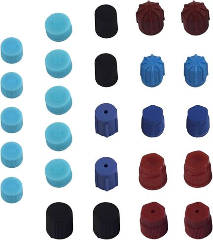 26PCS R12 R134a AC Caps for Car, 10 Sizes Air Conditioning Service AC System Charging Port Cap, A/C System Valve Sealing Cover Kit, Universal High and Low Pressure A/C Cap Replacement in Saudi Arabia