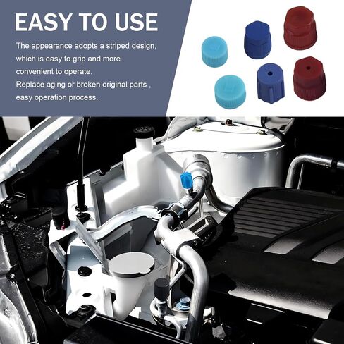 26PCS R12 R134a AC Caps for Car, 10 Sizes Air Conditioning Service AC System Charging Port Cap, A/C System Valve Sealing Cover Kit, Universal High and Low Pressure A/C Cap Replacement in Saudi Arabia